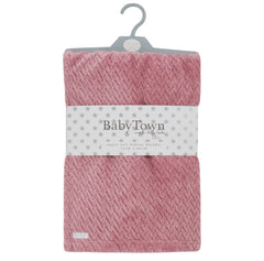 Baby Girls Boys Unisex Chevron Fleece Blanket Pink