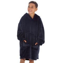 Boys Grey Shimmering Oversized Blanket Hoodie