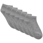 Kids 6 Pairs Plain Bamboo Trainer Liner Socks Grey