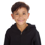 Boys Plain Cotton Rich Tracksuit Zip Up Hoodie and Joggers Set Black