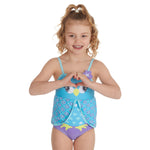 Girls Peacock One Piece Swimsuit