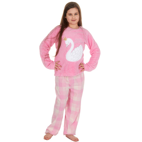 Girls Snuggle Swan Pyjama Set