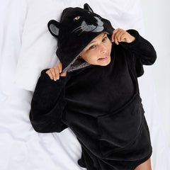 Girls Black Panther Oversized Blanket Hoodie