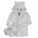 Baby Grey Bunny Robe and Comforter Set