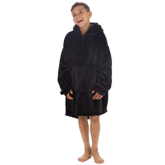 Boys Shimmering Black Oversized Blanket Hoodie