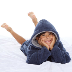 Boys Navy Snuggle Oversized Blanket Hoodie