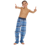 Boys Light Blue Check Long Pyjama Bottoms