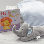 Baby Blue Elephant Toy and Blanket Set