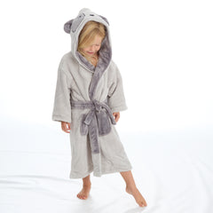 Girls Panda Grey Robe