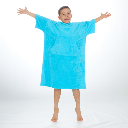 Boys Aqua Towelling Beach Cover Up 