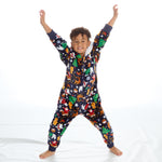 Infants Christmas Novelty Pyjamas Warm Fleece Onesie Navy