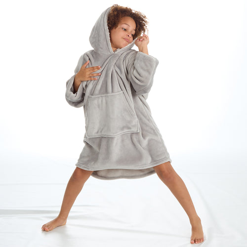 Girls Pastel Grey Oversized Blanket Hoodie