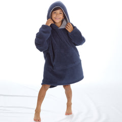 Boys Navy Snuggle Oversized Blanket Hoodie