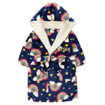 Personalised Girls Rainbow Navy Robe