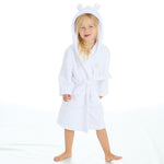 Girls Bear Ears White Robe