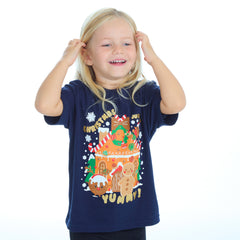 Infants Christmas Novelty Print Short Sleeve T-Shirt Navy