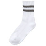 Boys Cotton Rich White Sport Socks with Grey Stripe