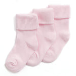 Baby Turn Over Top Pink Socks 3 Pairs