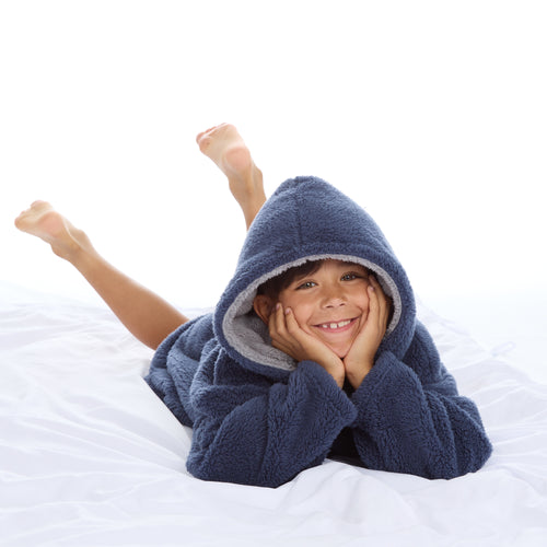 Boys Warm Snuggle Oversize Giant Hoodie Navy