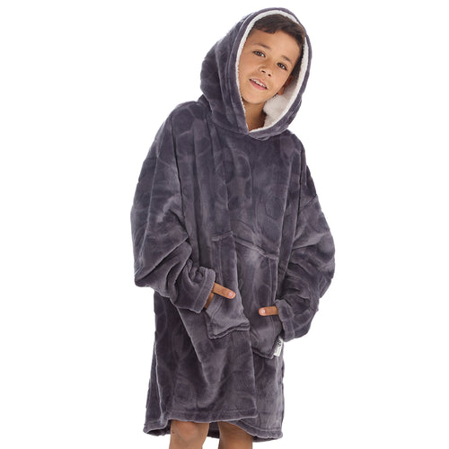 Boys Football Embossed Oversized Blanket Hoodie