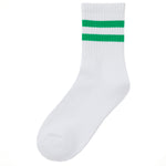 Boys Cotton Rich White Sport Socks Striped 6 Pairs