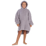 Girls Grey Cable Oversized Blanket Hoodie