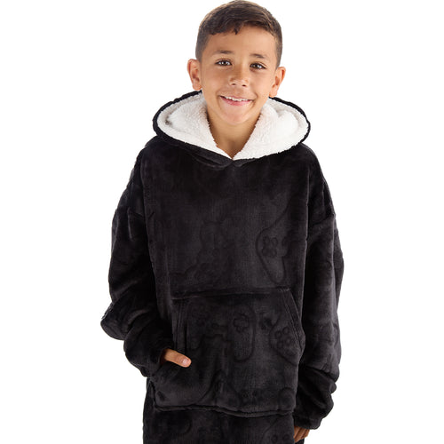 Boys Gamer Embossed Oversized Blanket Hoodie