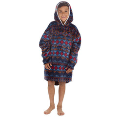 Boys Aztec Print Oversized Blanket Hoodie