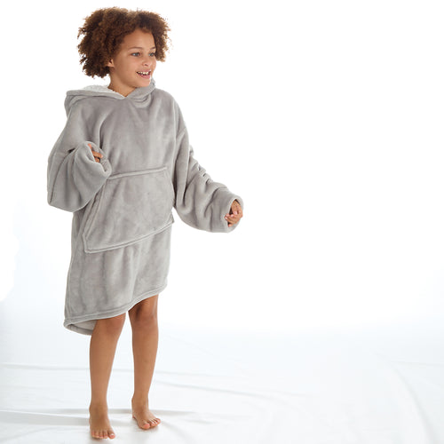 Girls Pastel Grey Oversized Blanket Hoodie