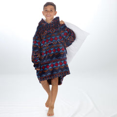 Boys Aztec Print Oversized Blanket Hoodie