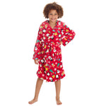 Girls Red Hooded Xmas Dressing Gown