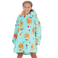 Girls Brunch Print Oversized Blanket Hoodie