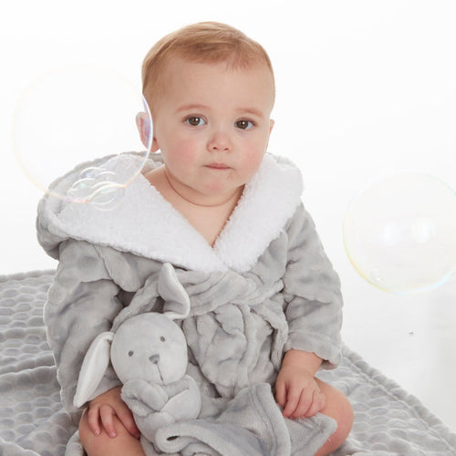 Baby Circles Embossed Grey Robe