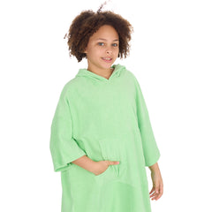 Girls Green Towelling Beach Cover Up 