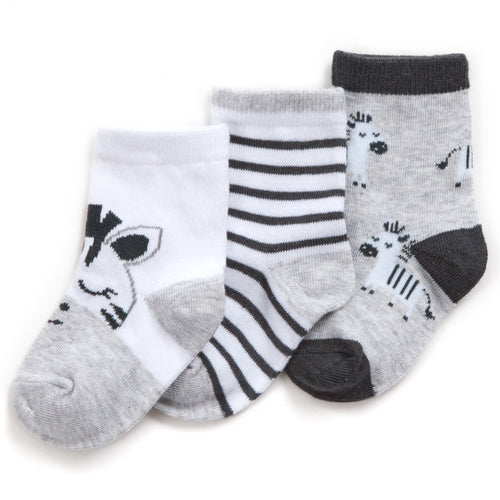 Baby Cotton Rich Zebra Socks 3 Pairs