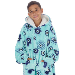 Boys Evil Eye Print Oversized Blanket Hoodie