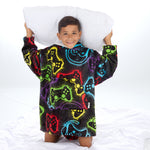 Boys Gamer Print Oversized Blanket Hoodie