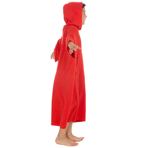 Boys Red Towelling Beach Cover Up 