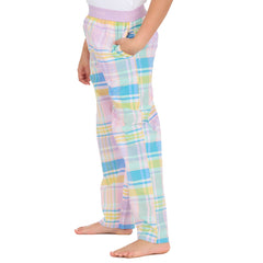 Girls Light Pink Check Woven Pyjama Bottoms