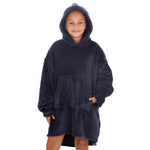 Girls Grey Shimmering Oversized Blanket Hoodie