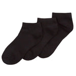 Kids Plain Bamboo Trainer Liner Socks Black