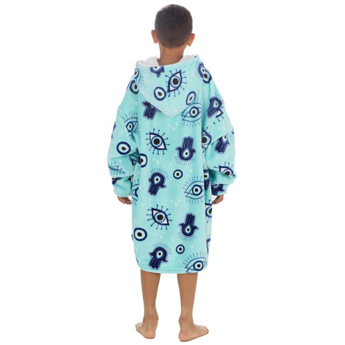 Boys Evil Eye Print Oversized Blanket Hoodie