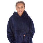 Girls Navy Shimmering Oversized Blanket Hoodie