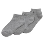 Kids Plain Bamboo Trainer Liner Socks Grey