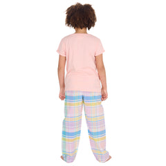 Girls Pink Long Pants Pyjama Set