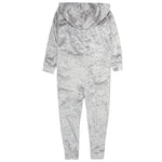 Girls Crushed Velvet Silver Onesie