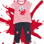 Girls Strawberry T-Shirt and Leggings Outfit