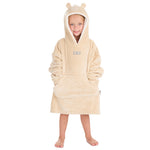 Personalised Infant Girls Bear Ears Toffee Oversized Blanket Hoodie