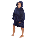 Girls Navy Shimmering Oversized Blanket Hoodie