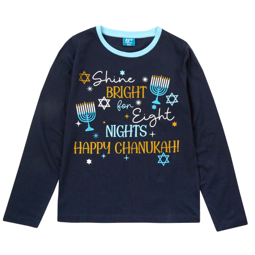 Womens Chanukah Theme Pyjamas Sets Navy